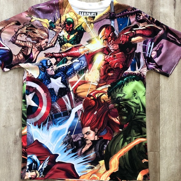 Marvel Comics, Double Sided, All Over Print, Avengers, Superhero, T Shirt,  Sm - Picture 4 of 7